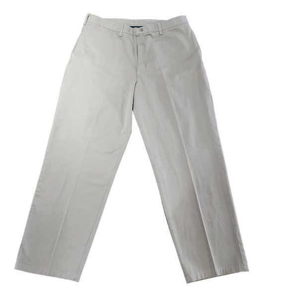 Wrangler Mens Khaki Flat Front Relaxed Fit Wrinkle Resistant Casual Pants 40 32L - Picture 13 of 14